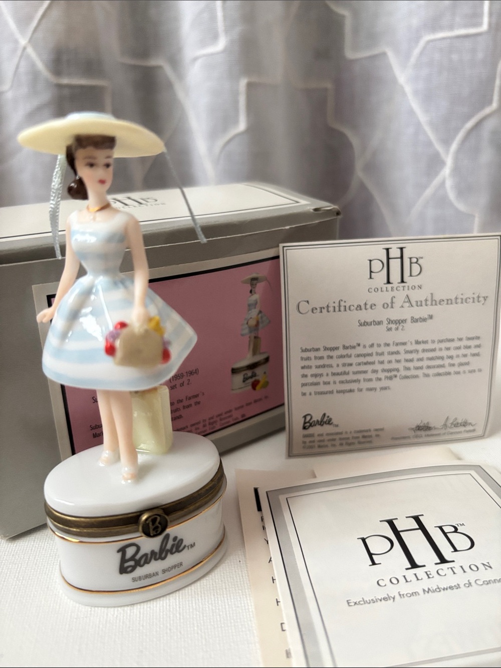 Retired New Barbie Suburban Shopper Porcelain Box—From 2001